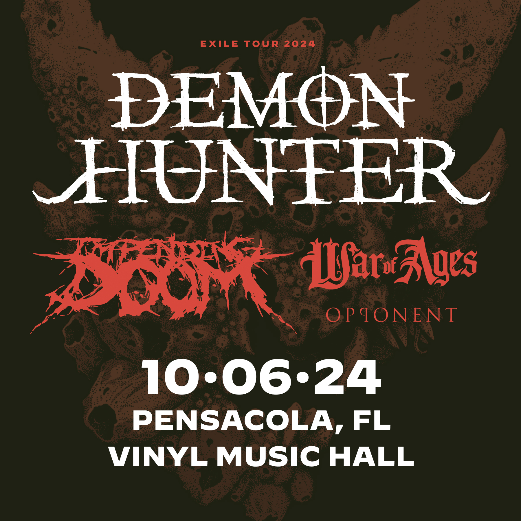 Buy tickets to Demon Hunter in Pensacola on October 6, 2024