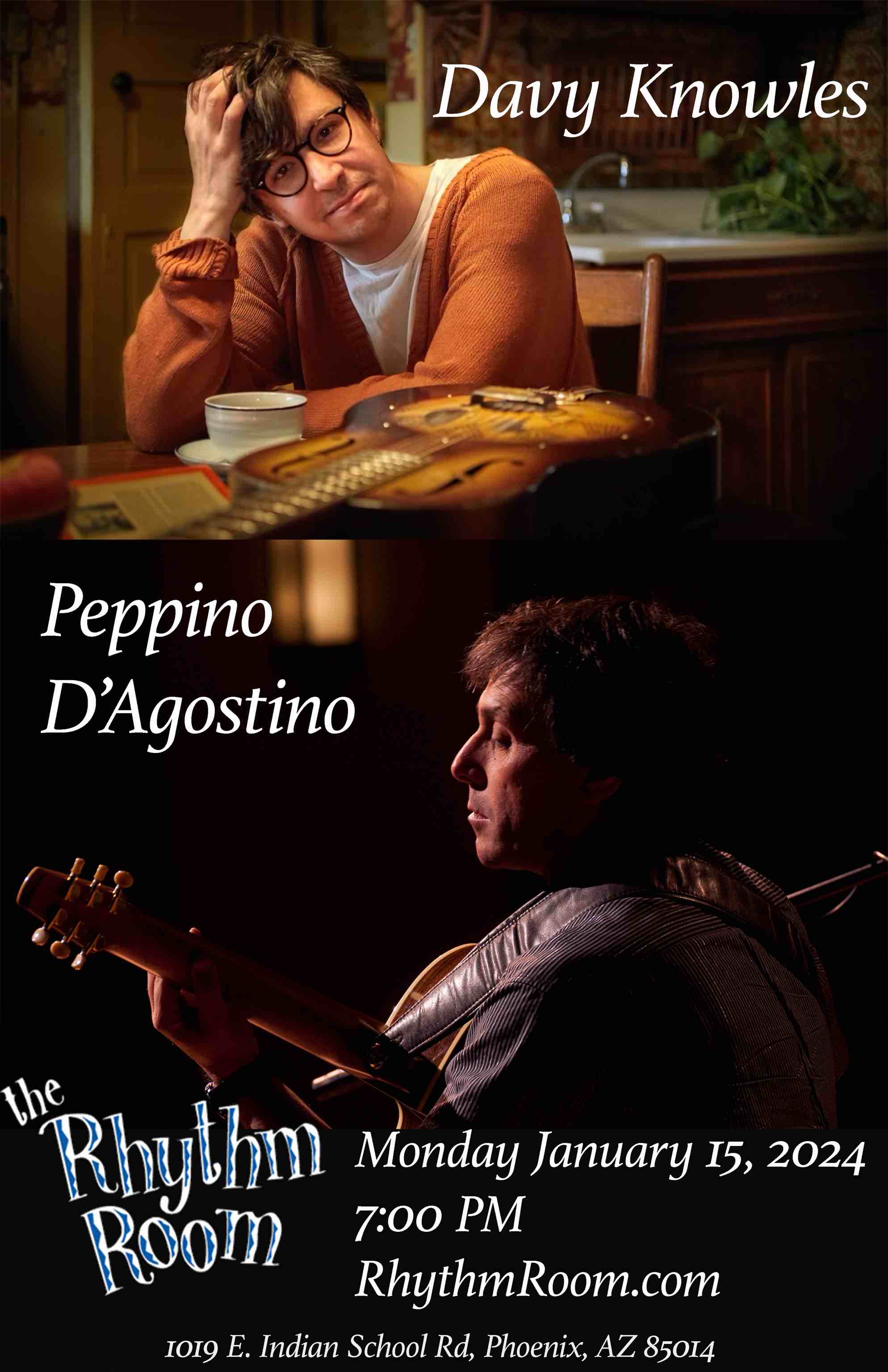 Buy tickets to Davy Knowles, Peppino D'Agostino in Phoenix on January 15, 2024