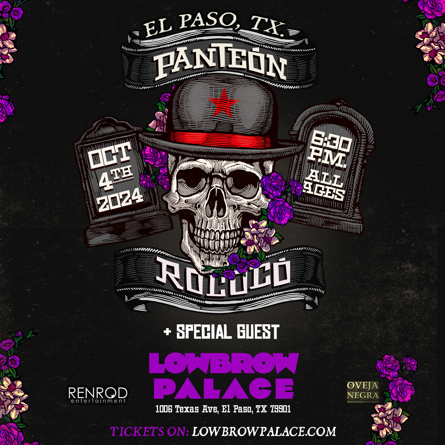 Buy tickets to Panteon Rococo in El Paso on October 4, 2024