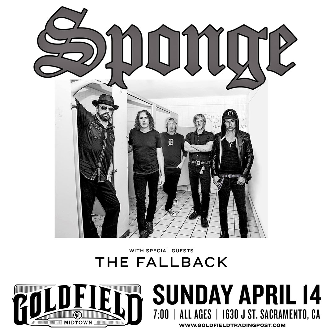 Buy tickets to Sponge in Sacramento on April 14, 2025